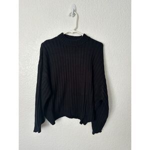 Princess Polly Ribbed Crewneck Balloon Sleeve Sweater Size M/L